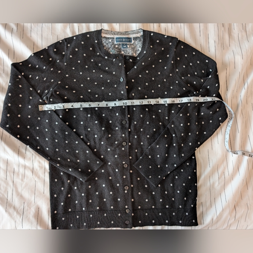 Black Polka Dot Cardigan Karen Scott Size S